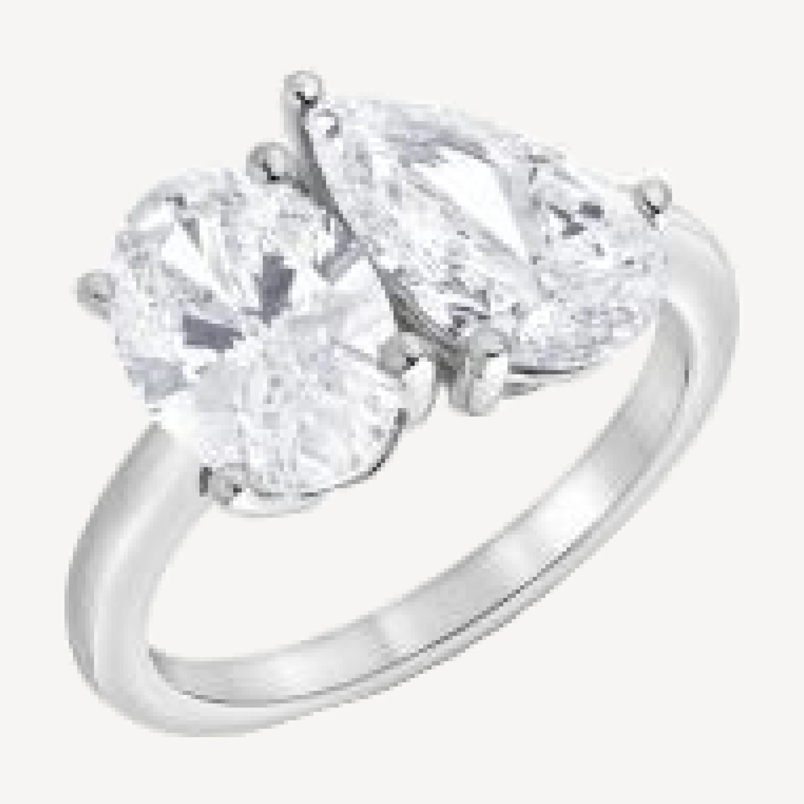 Bloomingdale's Fine Collection Certified Diamond Lab Grown Pear & Oval Toi Et Moi Engagement Ring in 18K White Gold, 4.0 tcw