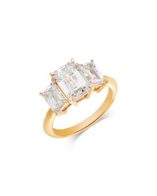 Bloomingdale's Fine Collection Certified Lab Grown Emerald-Cut Diamond Engagement Ring in 18K Yellow Gold, 4.40 tcw