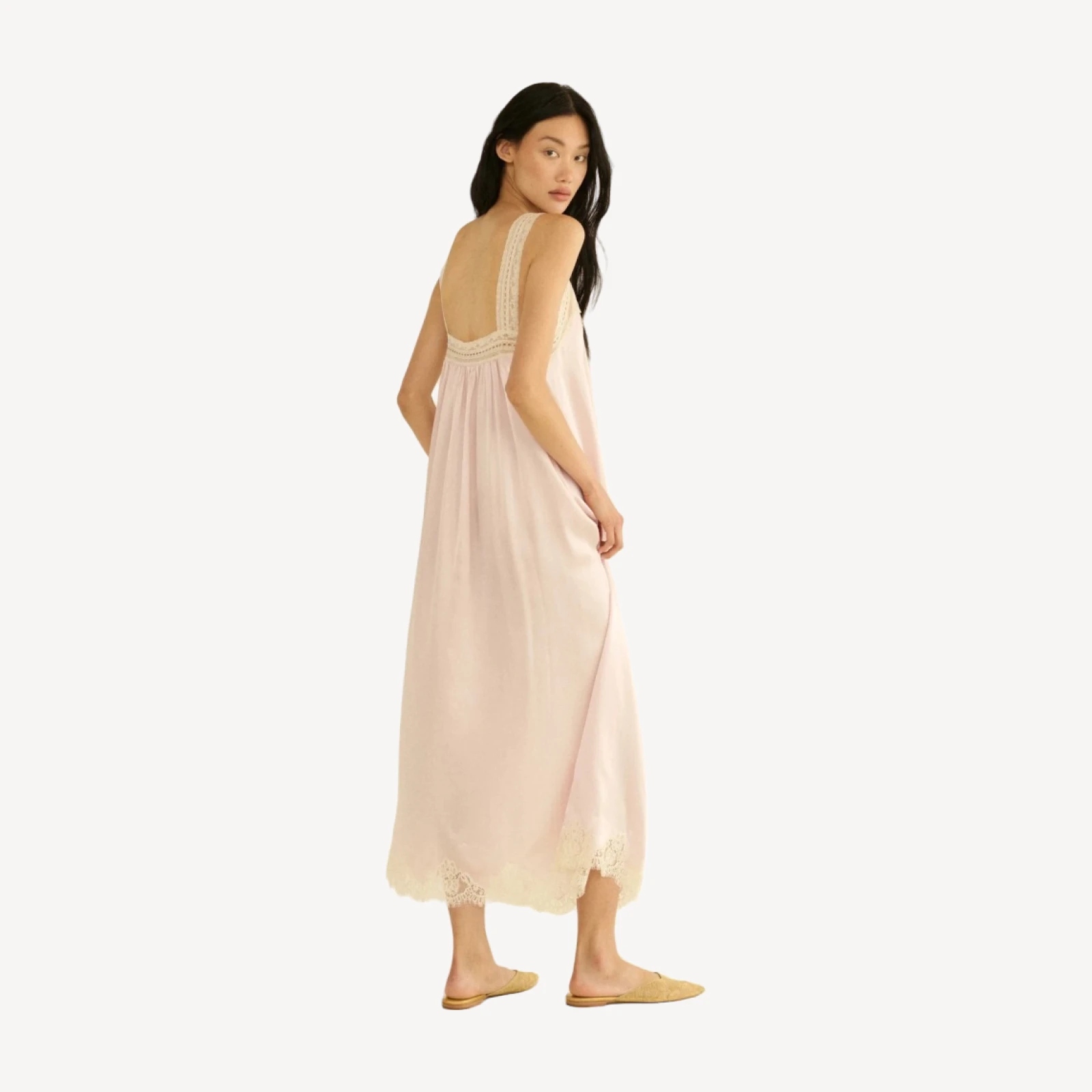 LUCIANE DRESS -- POWDER ROSE