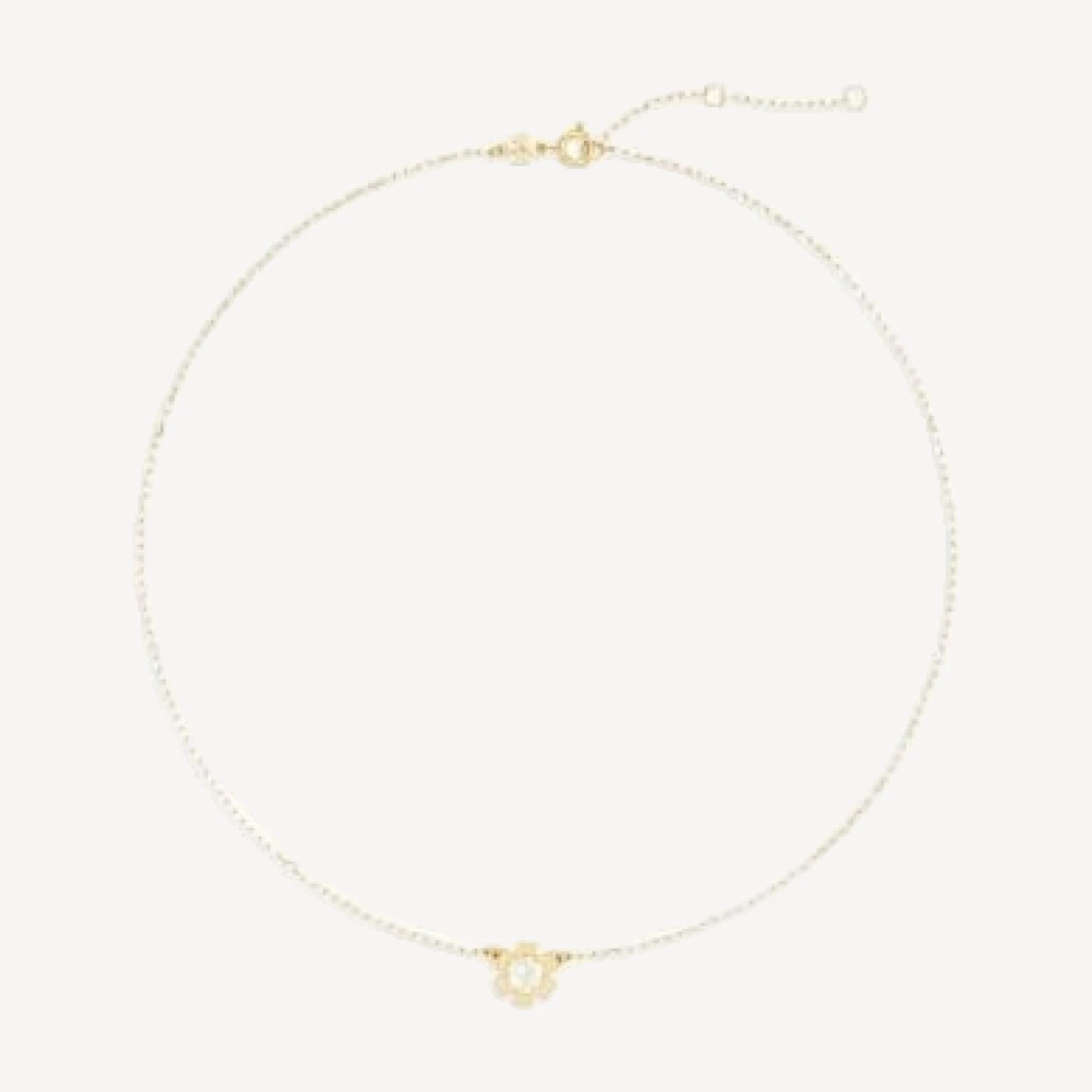 Tory Burch Forget Me Not Mother Of Pearl Flower Pendant Necklace, 15.8-17.5