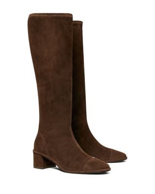 Tory Burch Women's Cap Toe Suede Knee High Boots