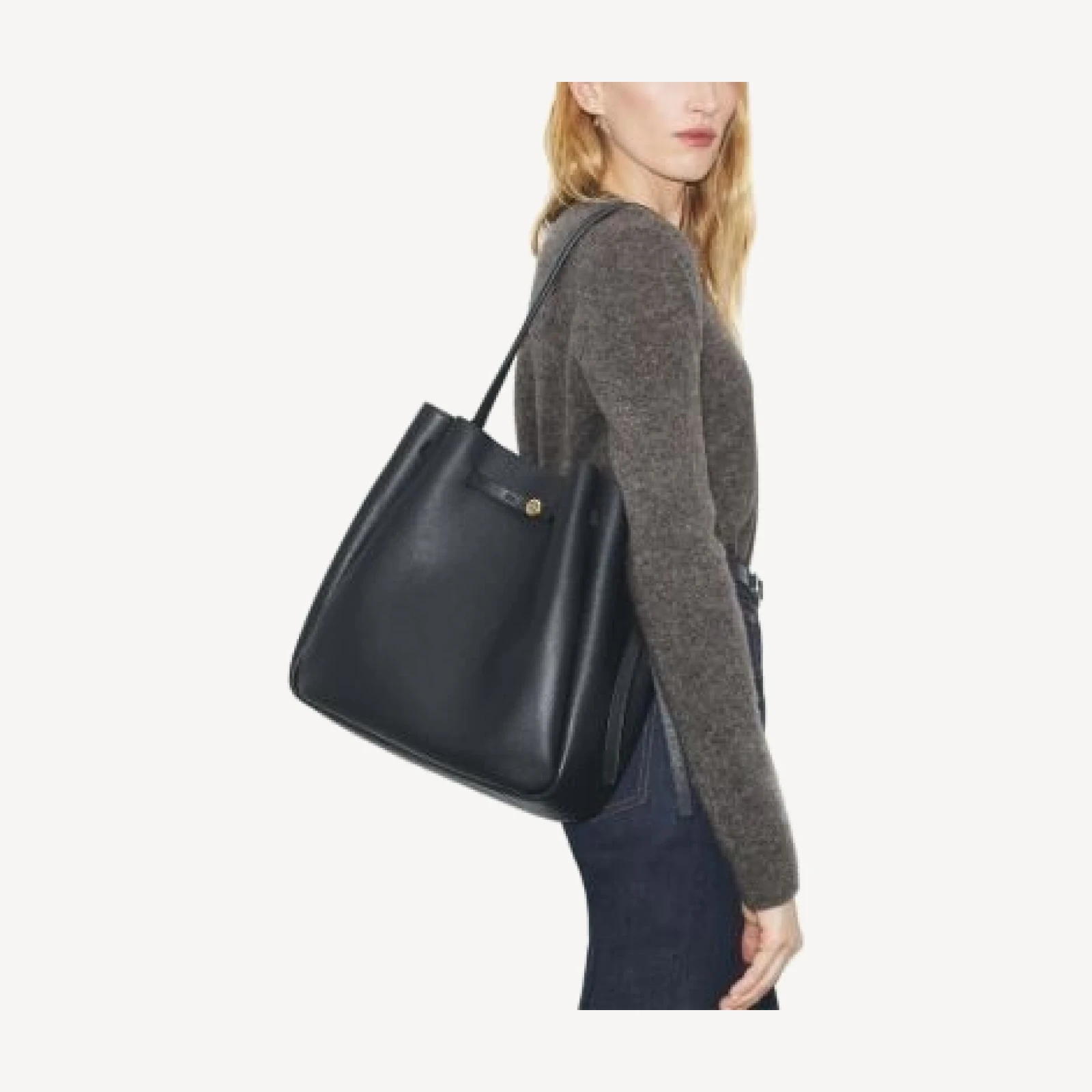 Tory Burch Romy Leather Large Bucket Bag