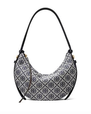 Tory Burch Romy T Monogram Crescent Shoulder Bag