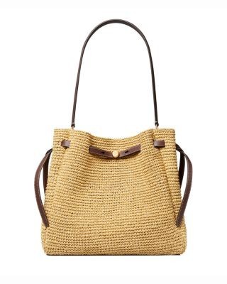 Tory Burch Romy Large Straw Bucket Bag