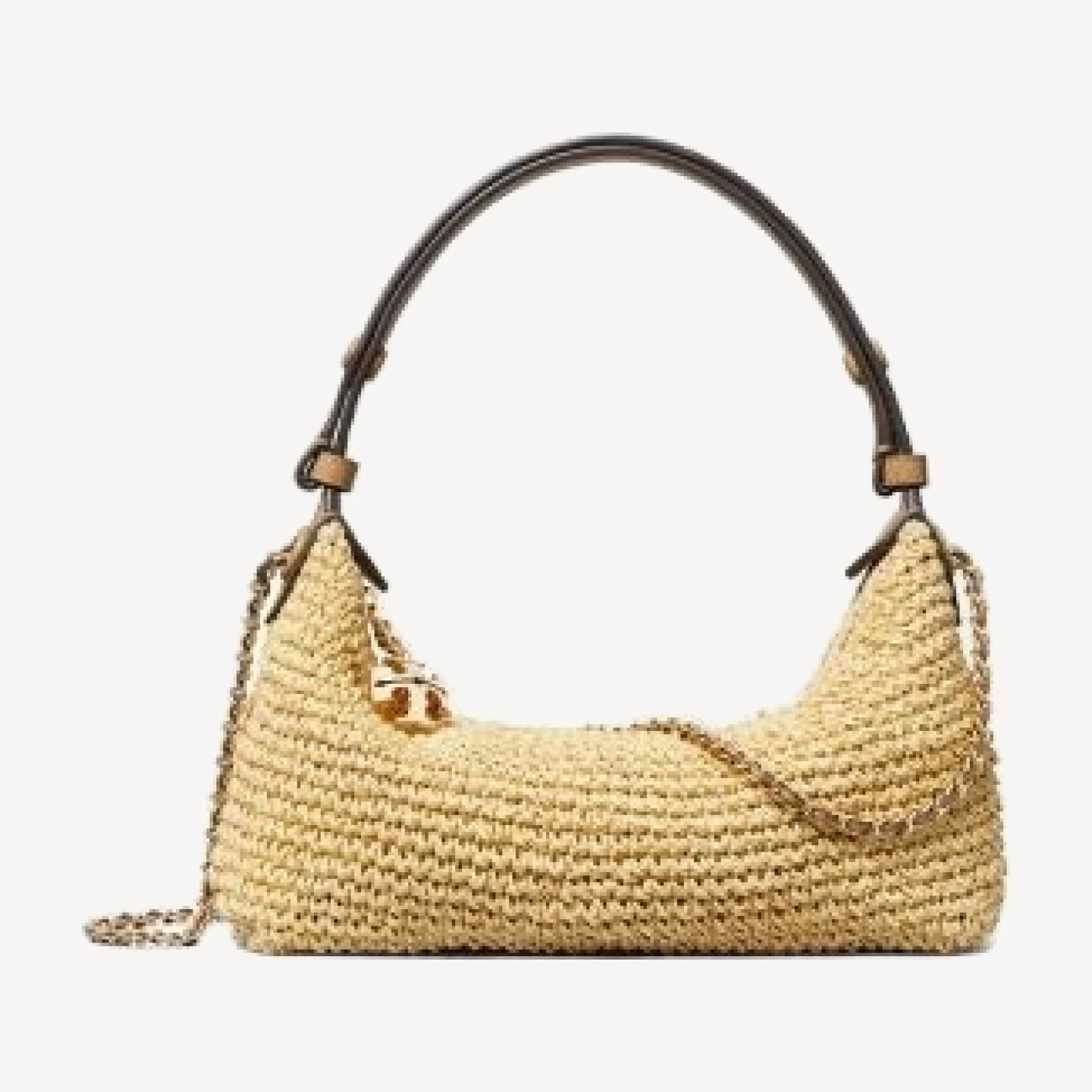 Tory Burch Fleming Crochet Straw Crossbody Bag