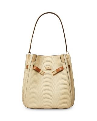 Tory Burch Lee Radziwill Snake Embossed Leather Shoulder Bag