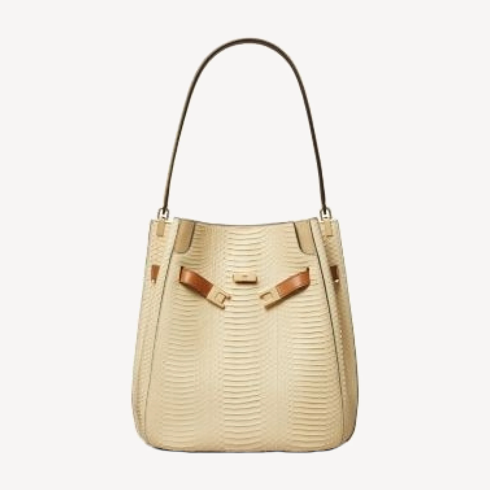 Tory Burch Lee Radziwill Snake Embossed Leather Shoulder Bag
