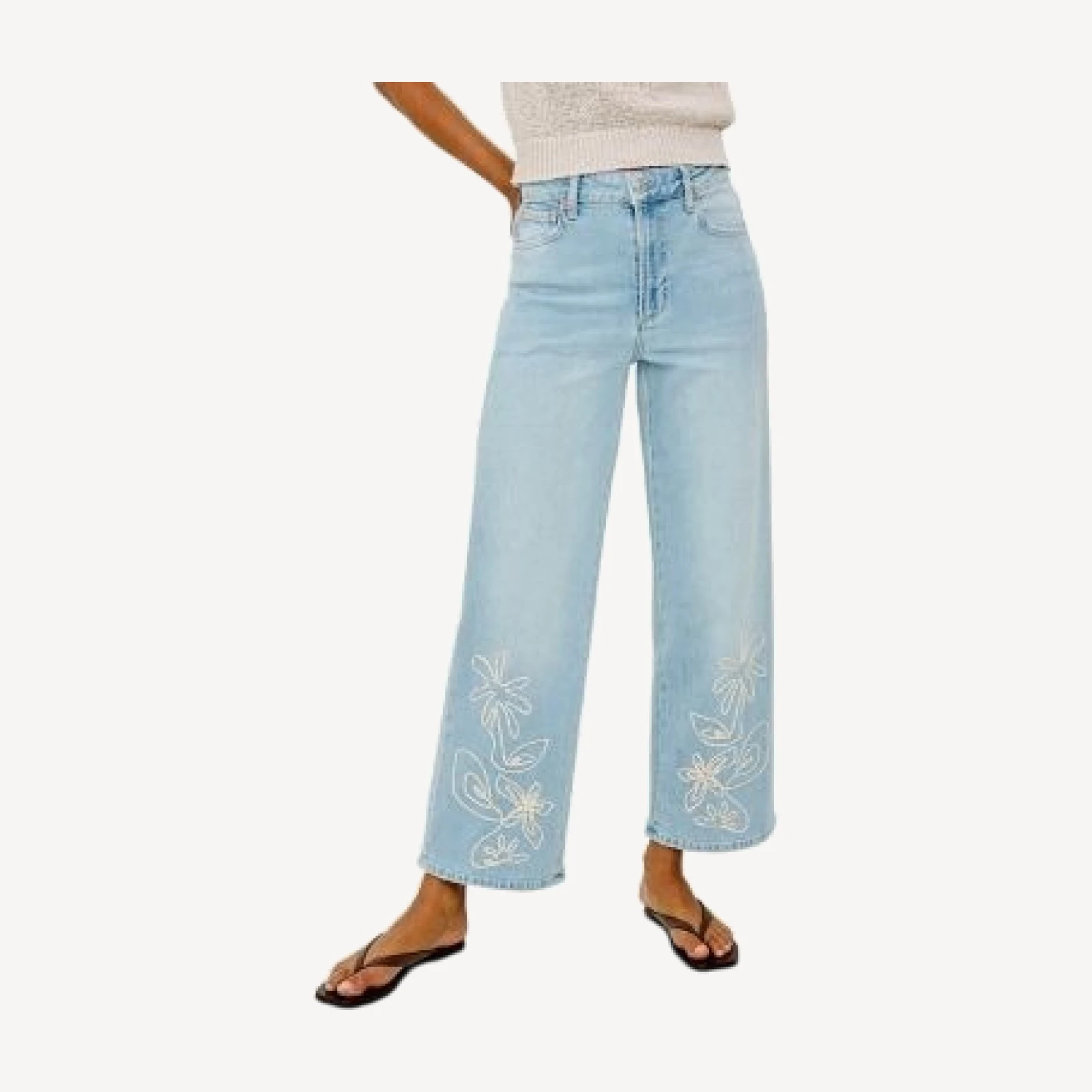 Rails Getty High Rise Ankle Wide Leg Jeans in Lelani Embroidered