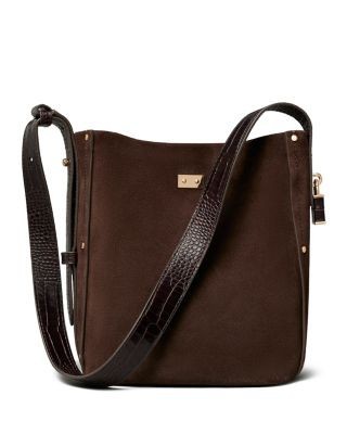 Tory Burch Lock Suede Slim Bucket Bag