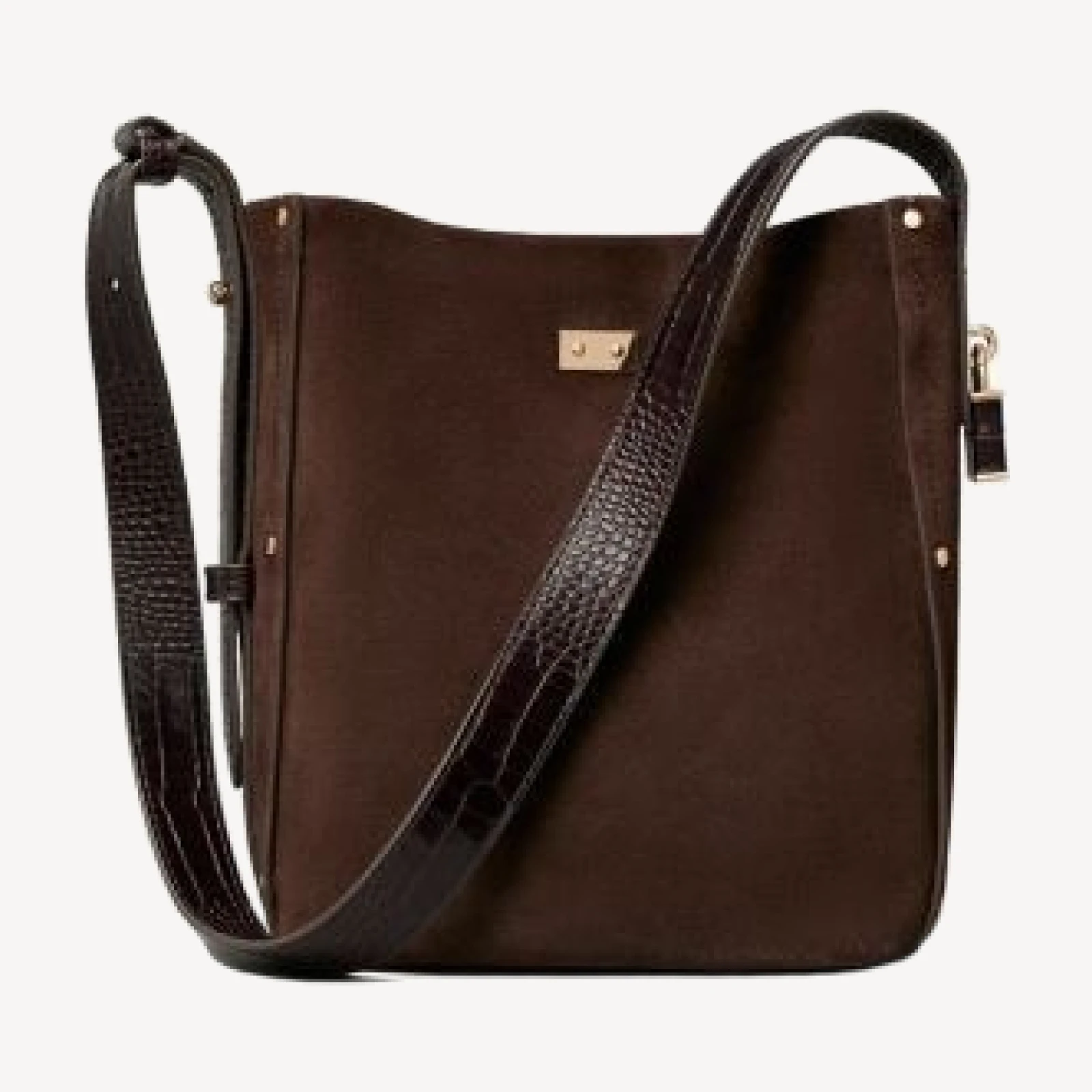 Tory Burch Lock Suede Slim Bucket Bag