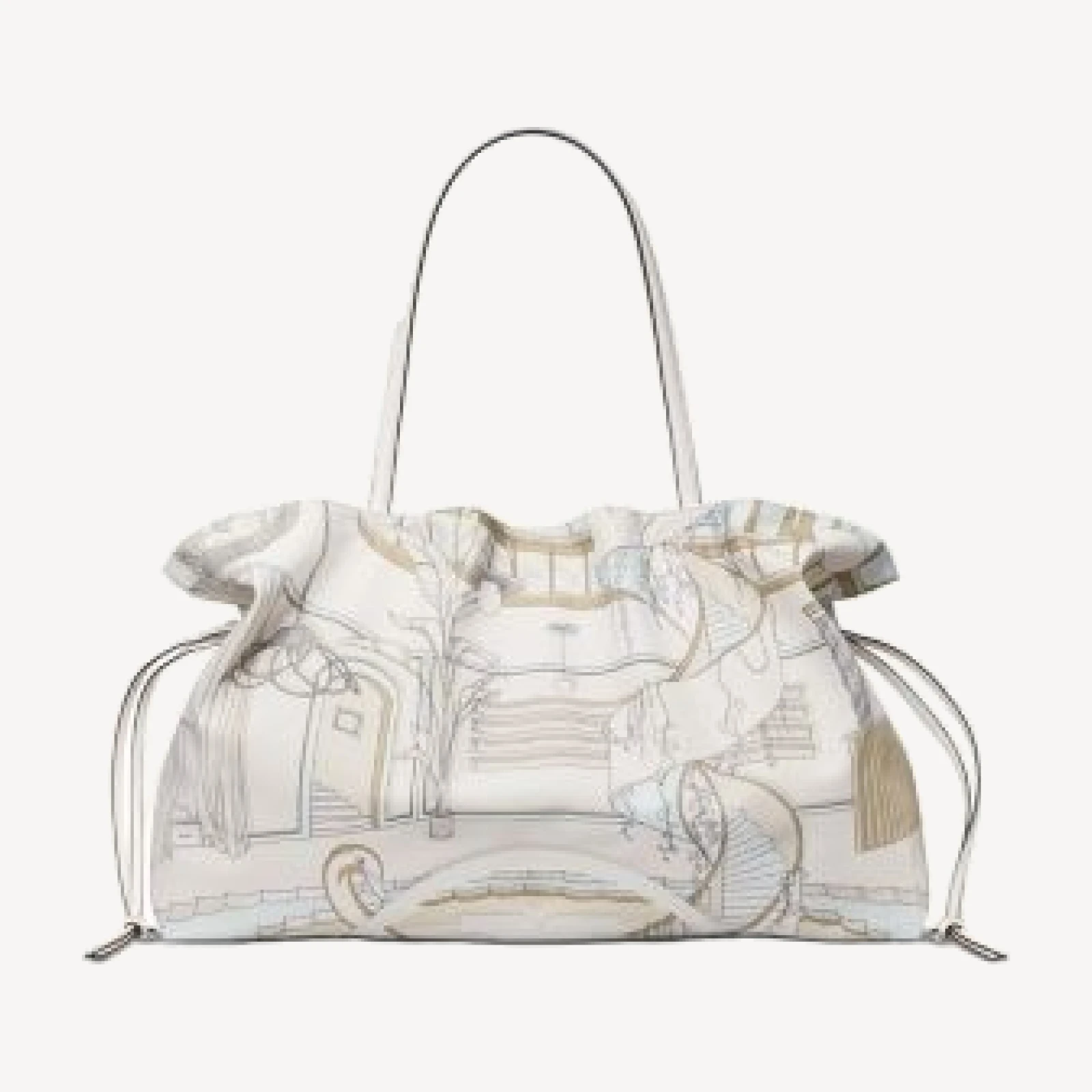 Tory Burch Ella Medium Printed Drawstring Tote Bag