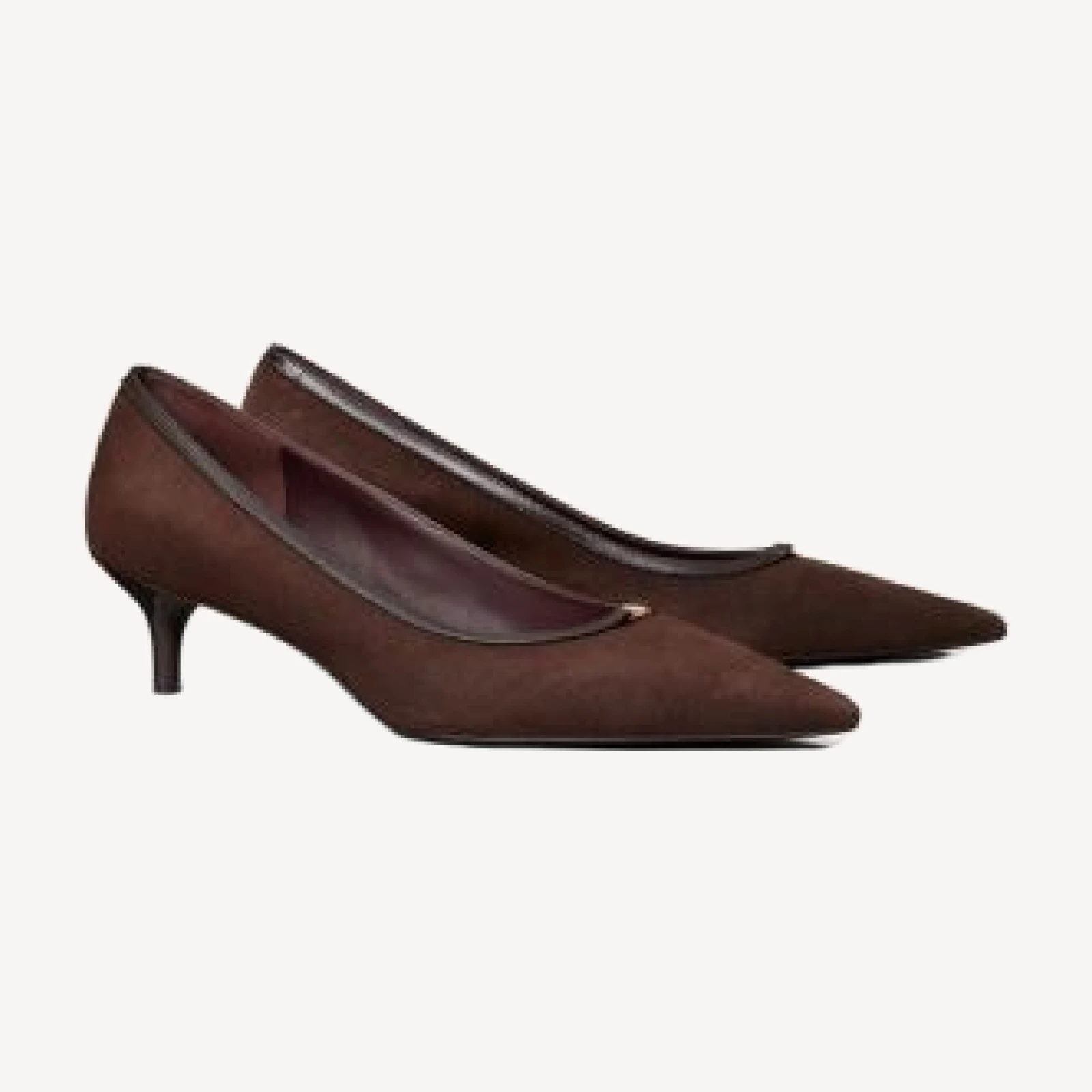 Tory Burch Women's Double T Buckle Suede Kitten Heel Pumps