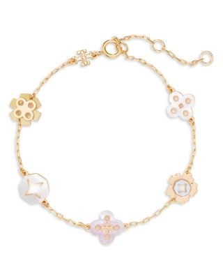 Tory Burch Forget Me Not Mother Of Pearl Flex Bracelet