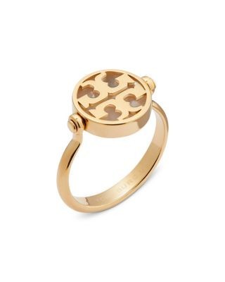 Tory Burch Icon Double T & Mother Of Pearl Reversible Ring
