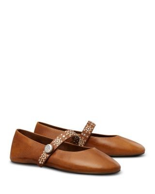 Tory Burch Women's Romy Studded Leather Mary Jane Flats