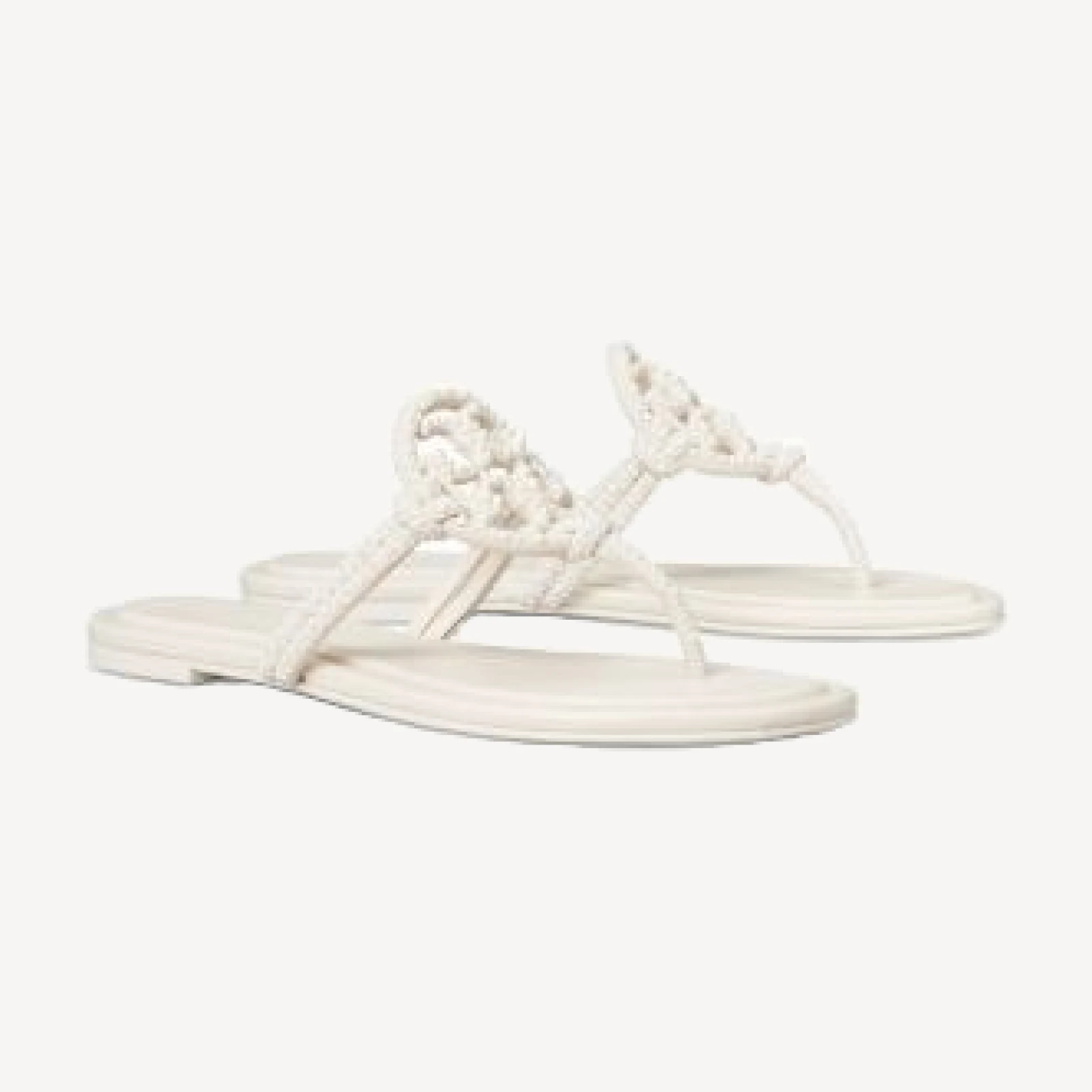Tory Burch Women's Miller Knotted Imitation Pearl Suede Sandals