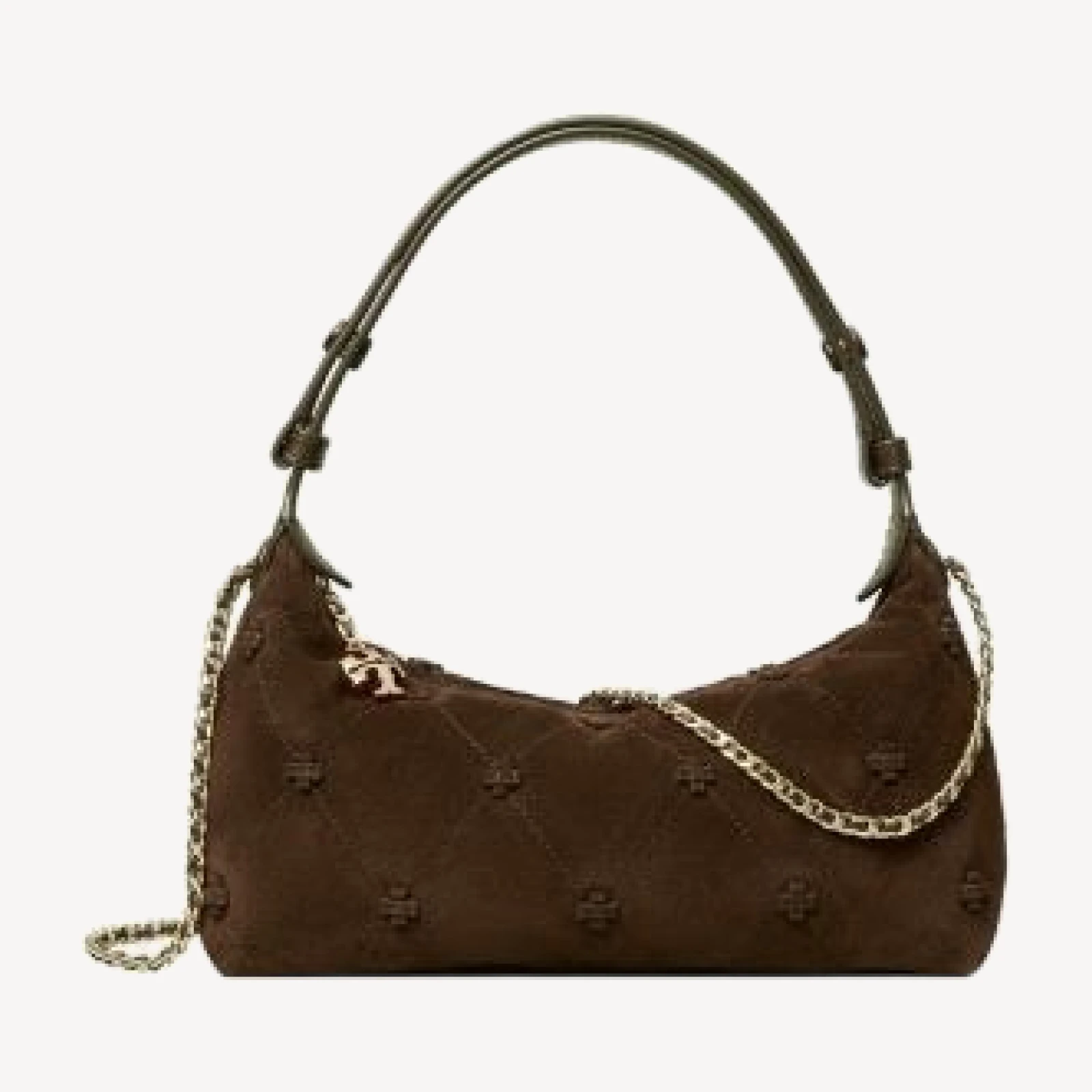 Tory Burch Bunny Knot Embroidered Suede Crossbody