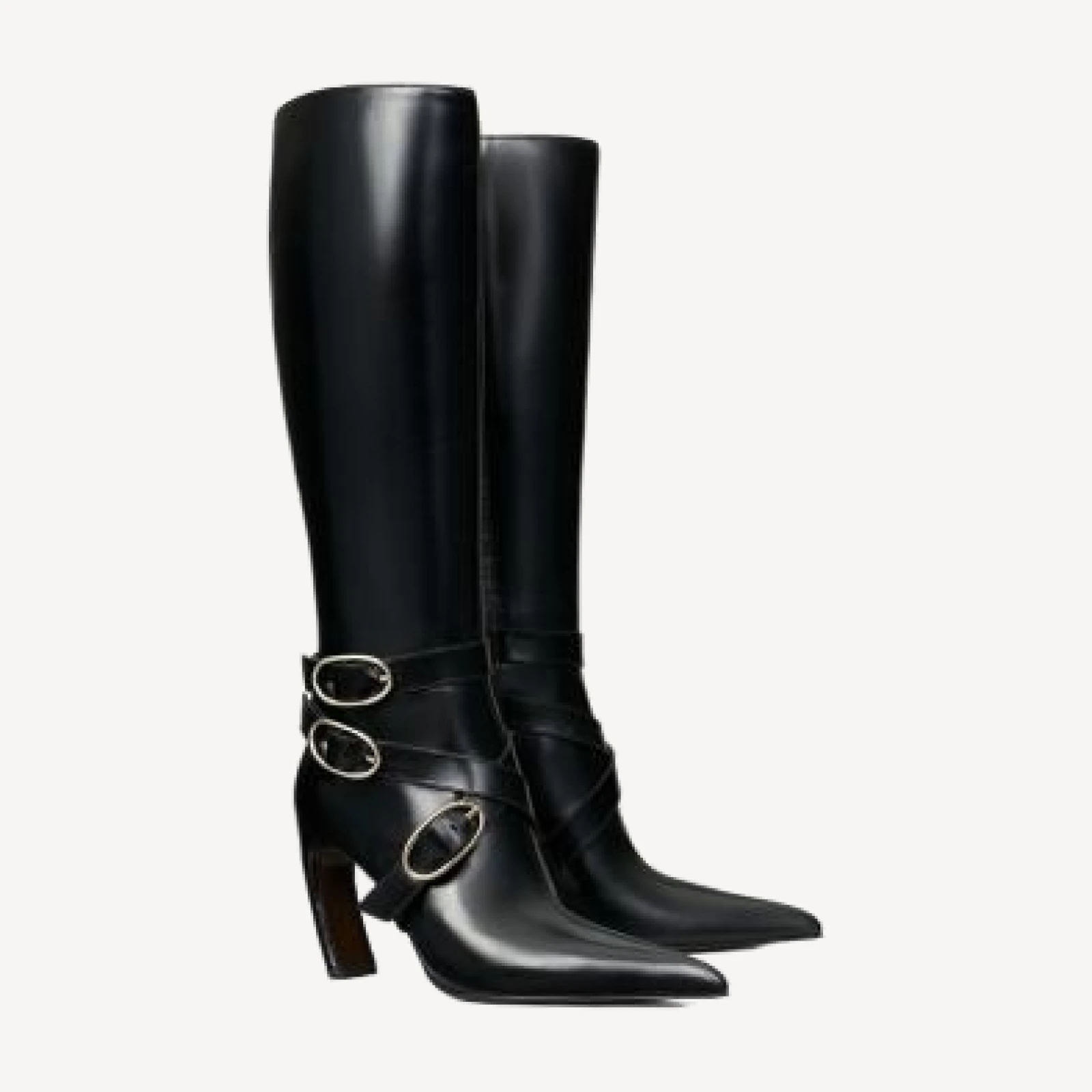 Tory Burch Women's Multi Buckle 90 Leather Knee High Boots