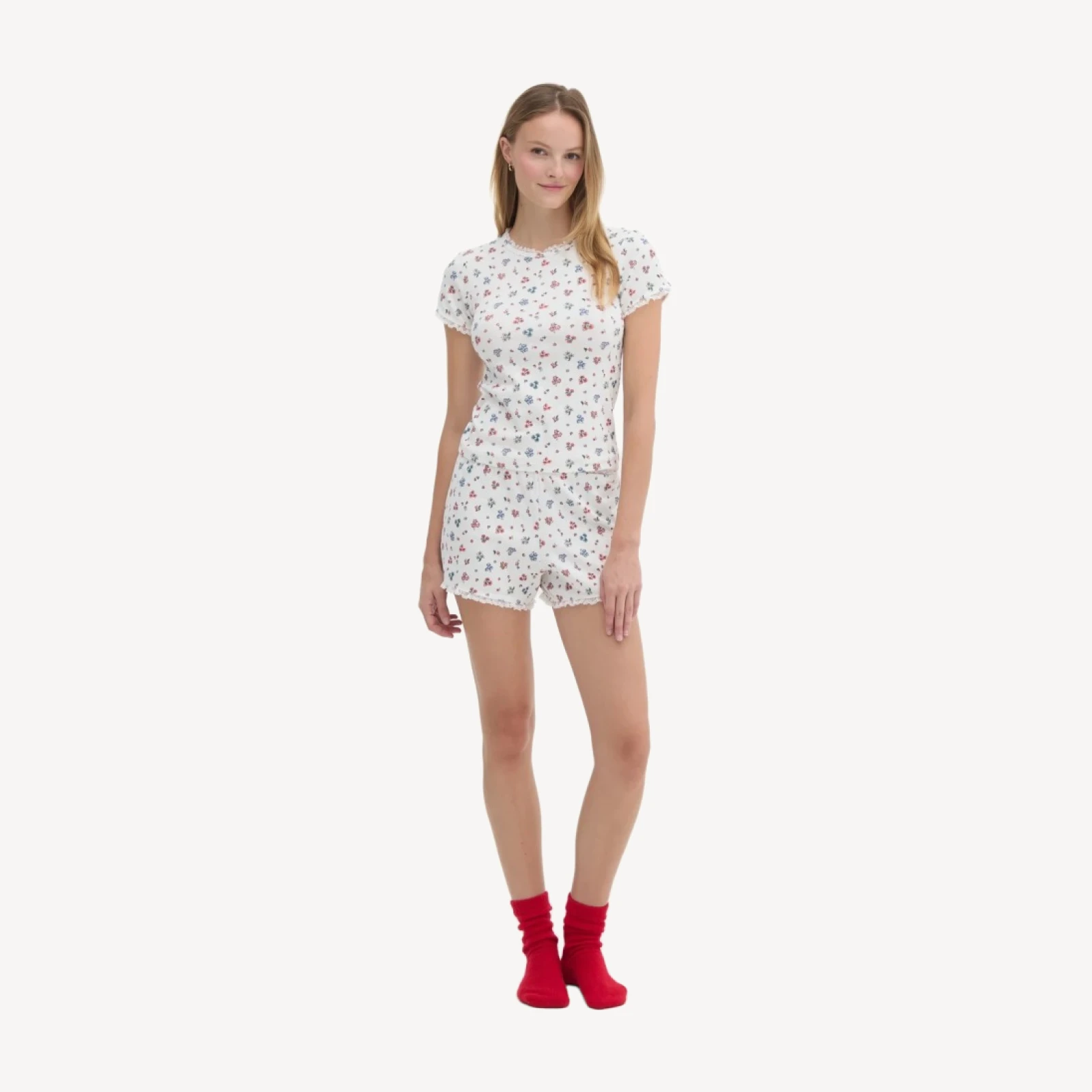 The Coco Pointelle PJ Set - Winter Posy