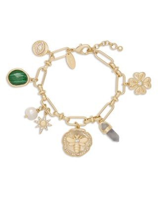 Ramy Brook Stone Charm Jewelry Stone, Glass, Freshwater Pearl Celia Charm Bracelet