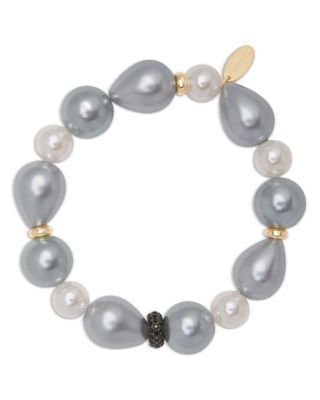 Ramy Brook Riya Pave Bead & Imitation Pearl Stretch Bracelet