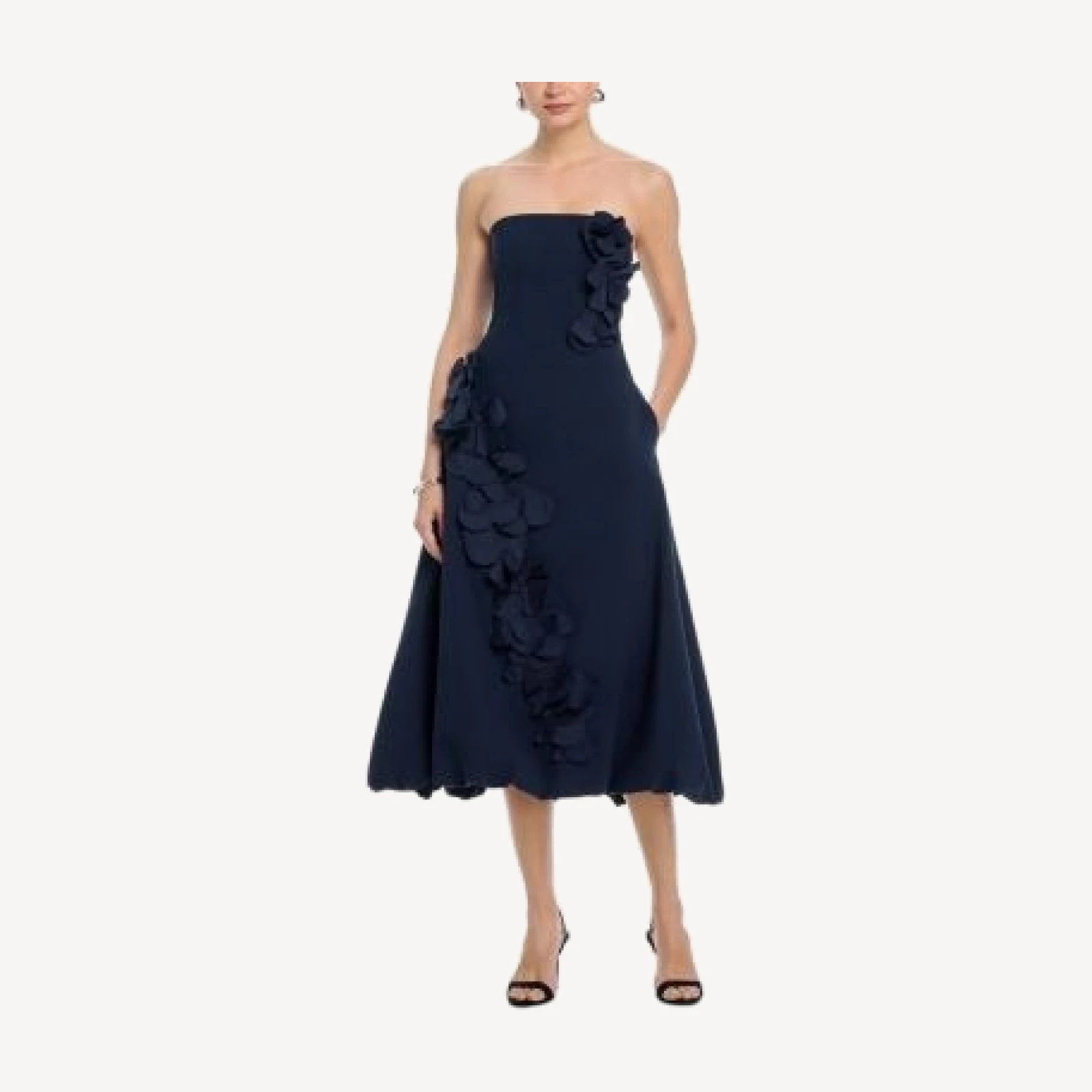 Ramy Brook Zaria Applique Trim Midi Dress