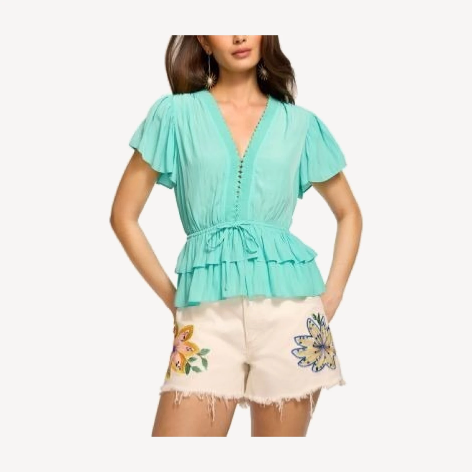 Ramy Brook Emberly Peplum Hem Top