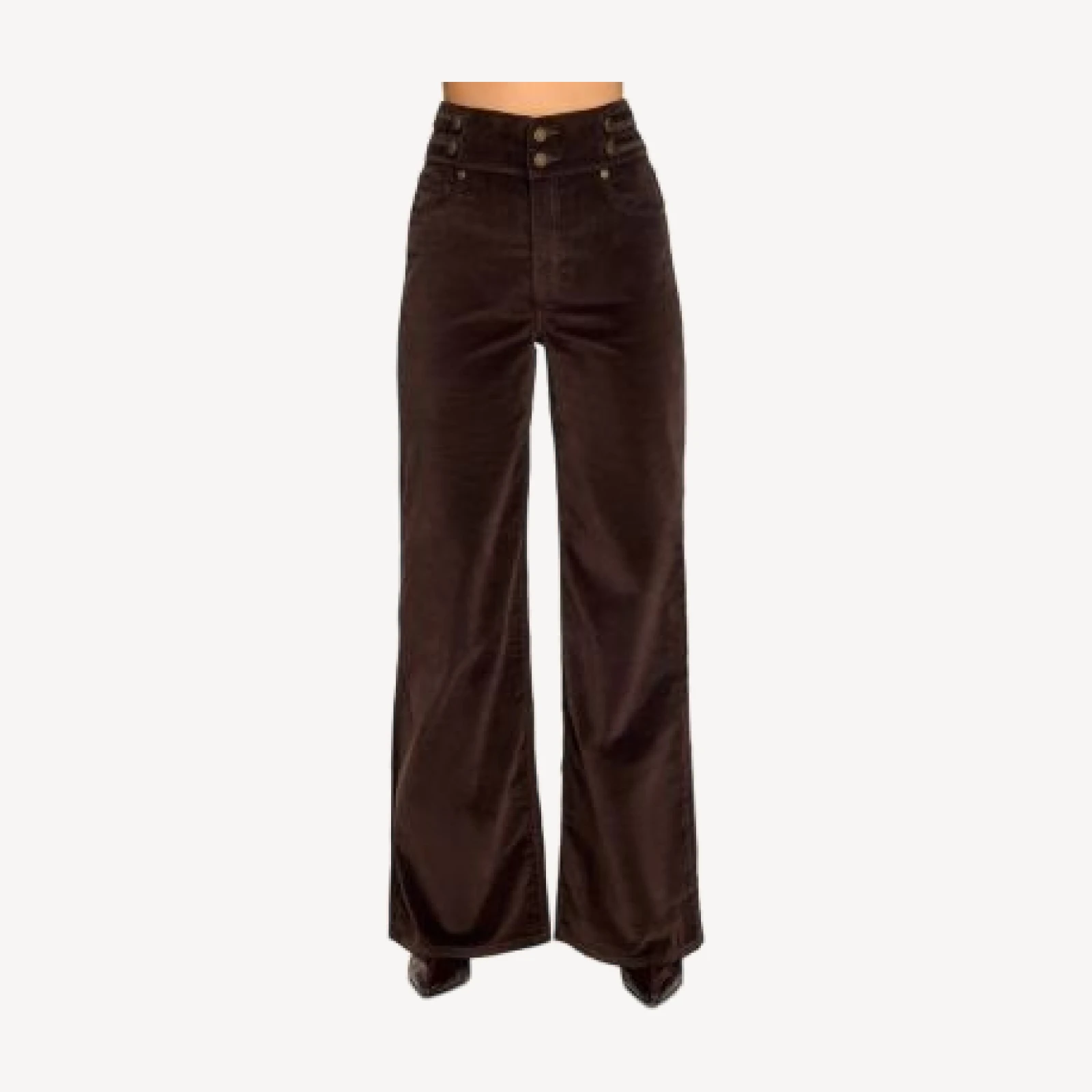 Ramy Brook Liv Velveteen High Rise Wide Leg Jeans in Heritage Brown