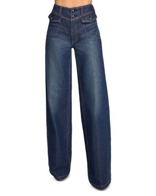 Ramy Brook Ciara High Rise Wide Leg Jeans in Dark Fade