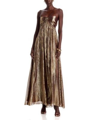 Ramy Brook Liberty Strapless Metallic Gown