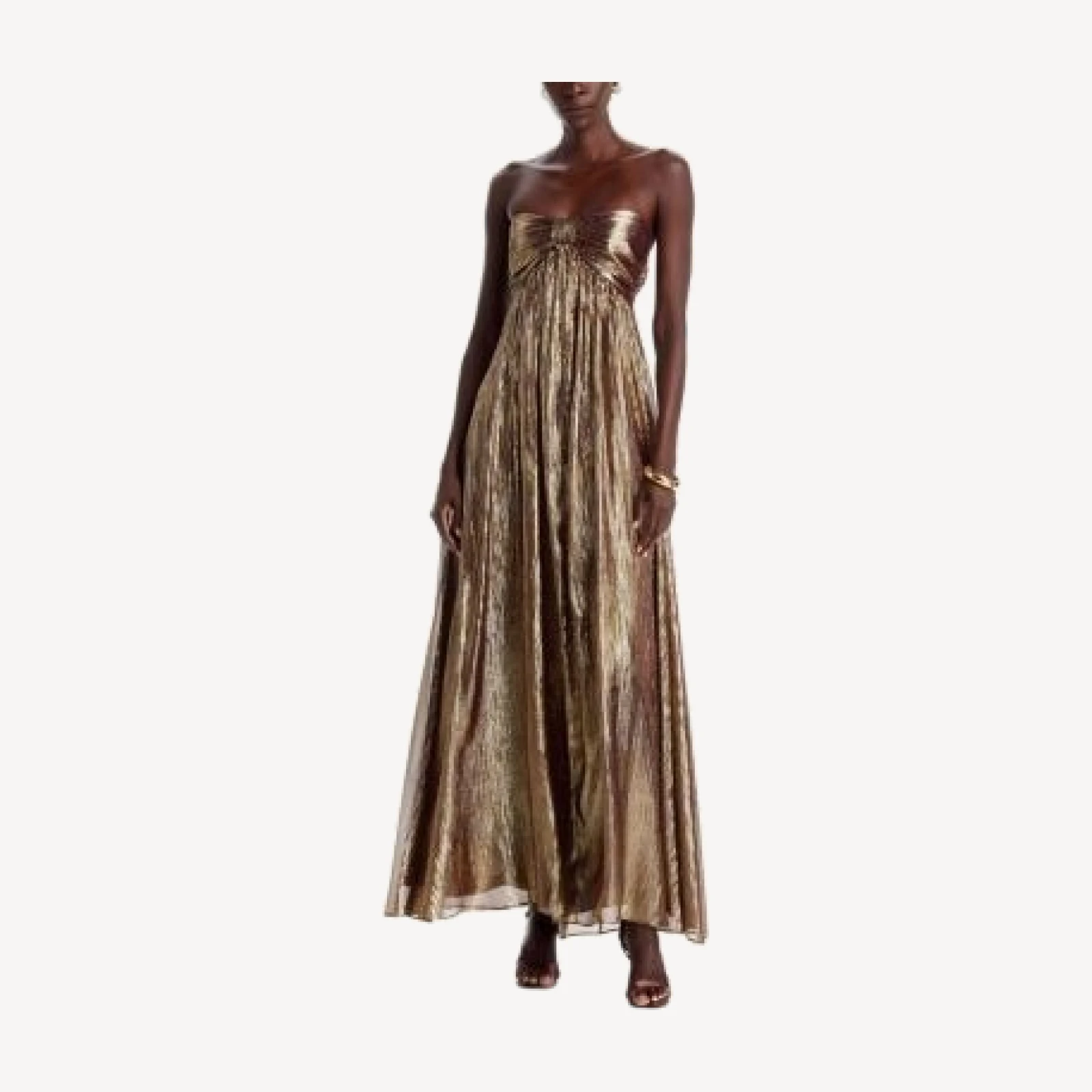 Ramy Brook Liberty Strapless Metallic Gown