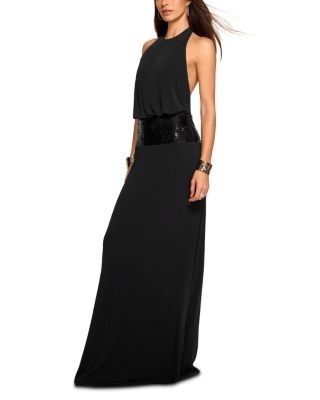 Ramy Brook Theresa Low Back Sequin Detail Gown
