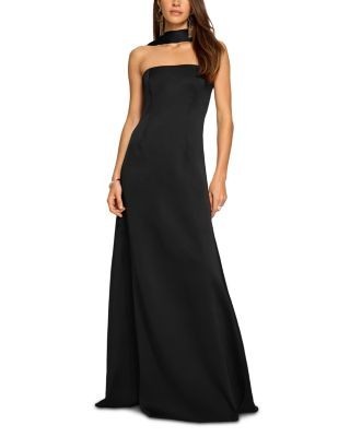 Ramy Brook Karma Sleeveless Attached Scarf Gown