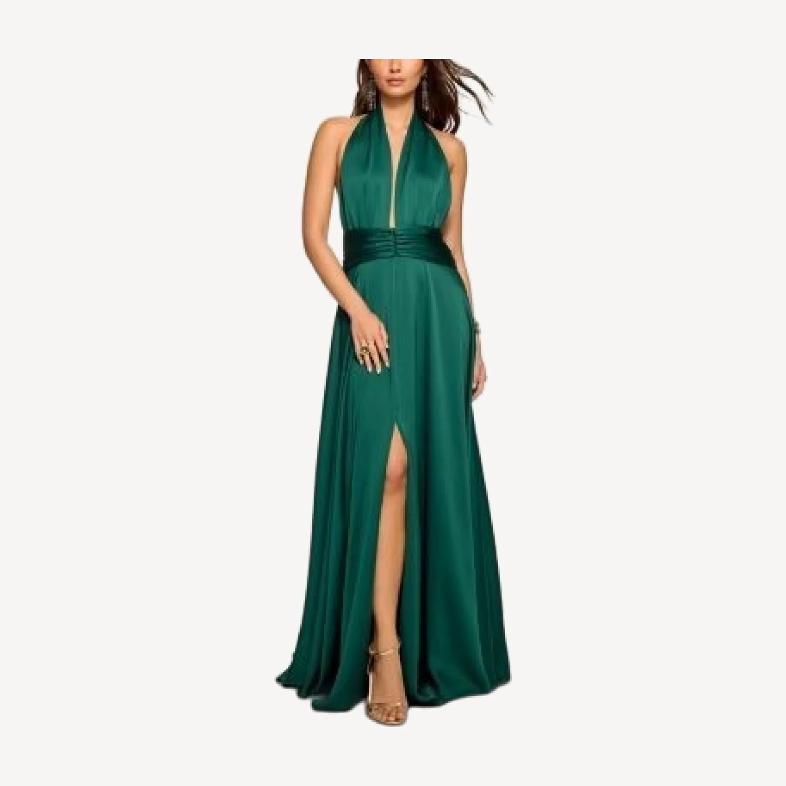 Ramy Brook Jasmine Plunge Neck Leg Slit Gown