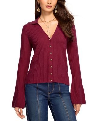 Ramy Brook Cathy Cashmere Collared Cardigan