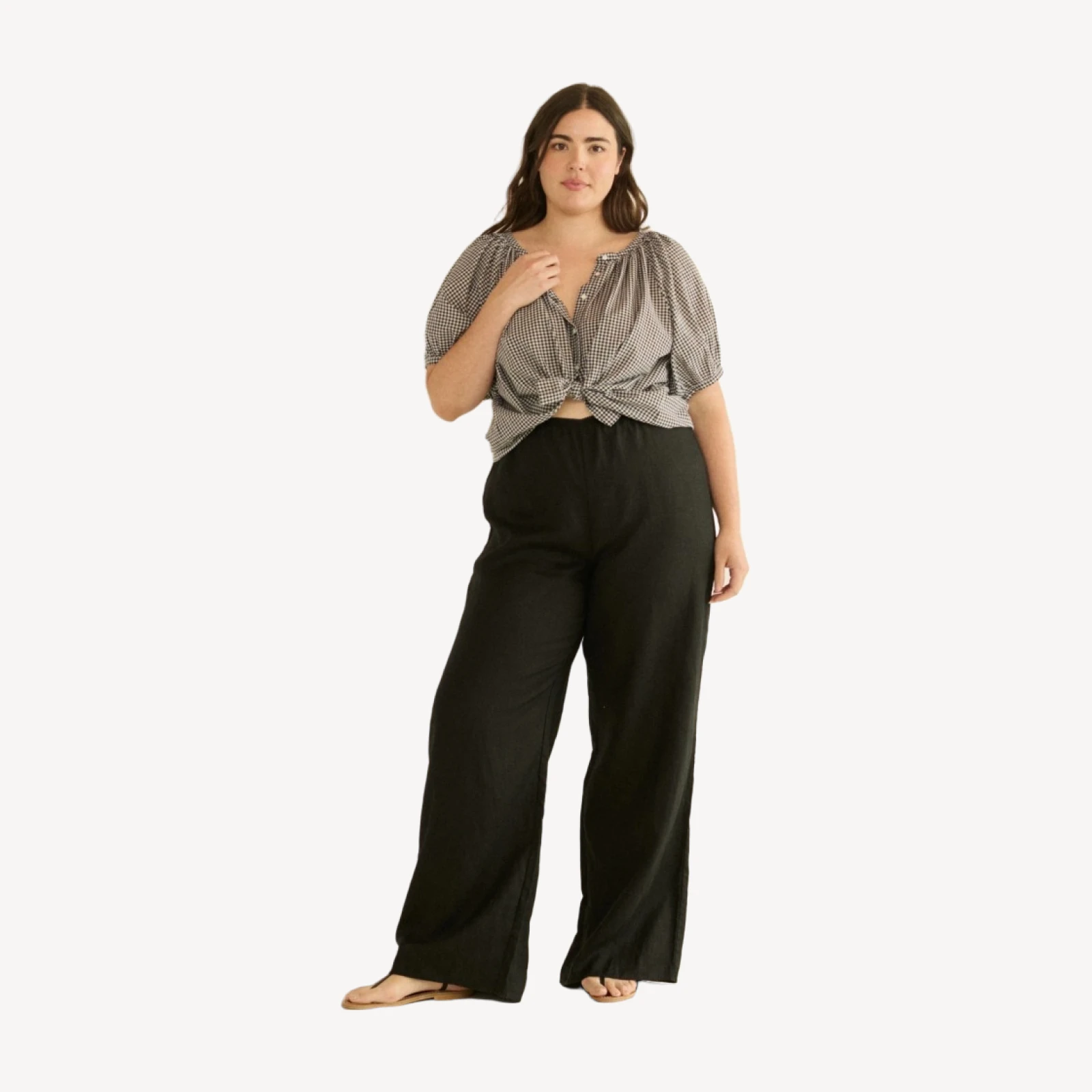 JUNE TOP -- NOIR LA MADDALENA GINGHAM