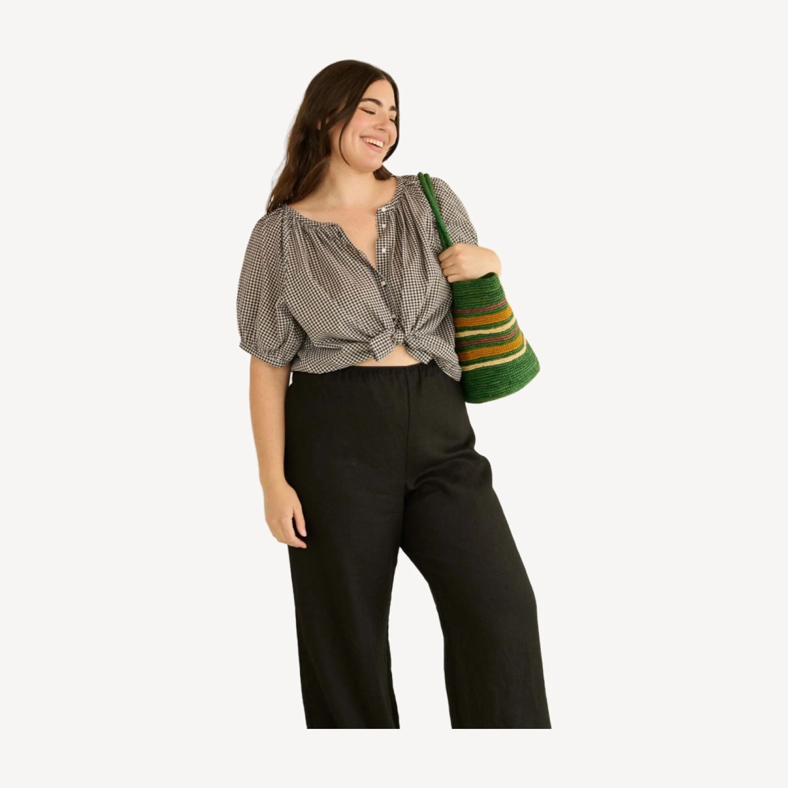 JUNE TOP -- NOIR LA MADDALENA GINGHAM