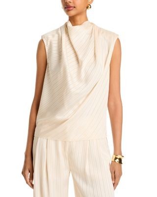 Ramy Brook Holly Mock Neck Striped Top