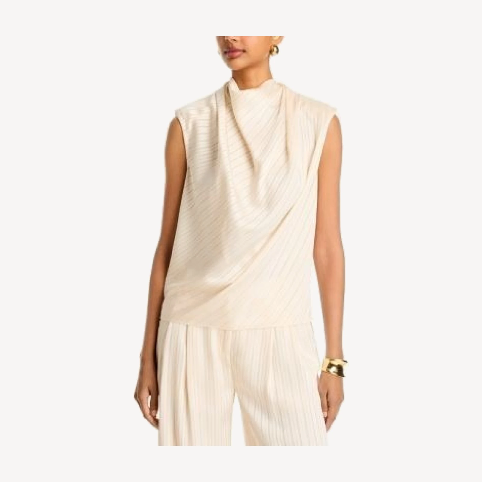 Ramy Brook Holly Mock Neck Striped Top