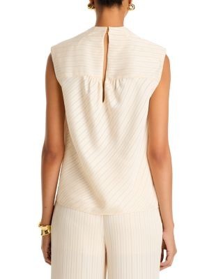 Ramy Brook Holly Mock Neck Striped Top