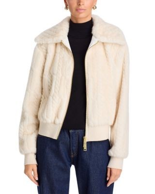Ramy Brook Nola Faux Fur Knit Jacket