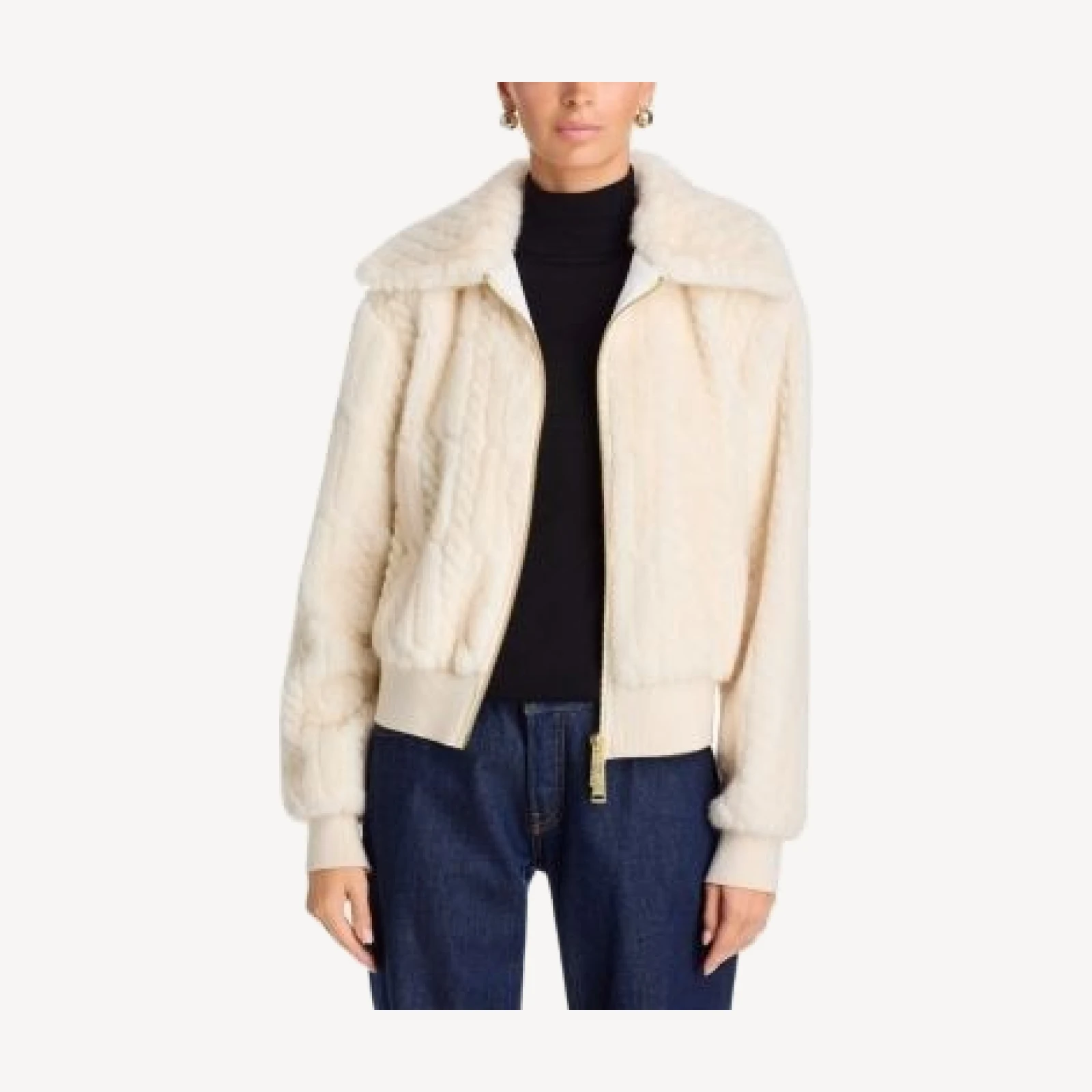 Ramy Brook Nola Faux Fur Knit Jacket
