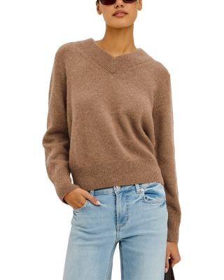 Rails Lidya Cotton, Wool & Cashmere V Neck Sweater
