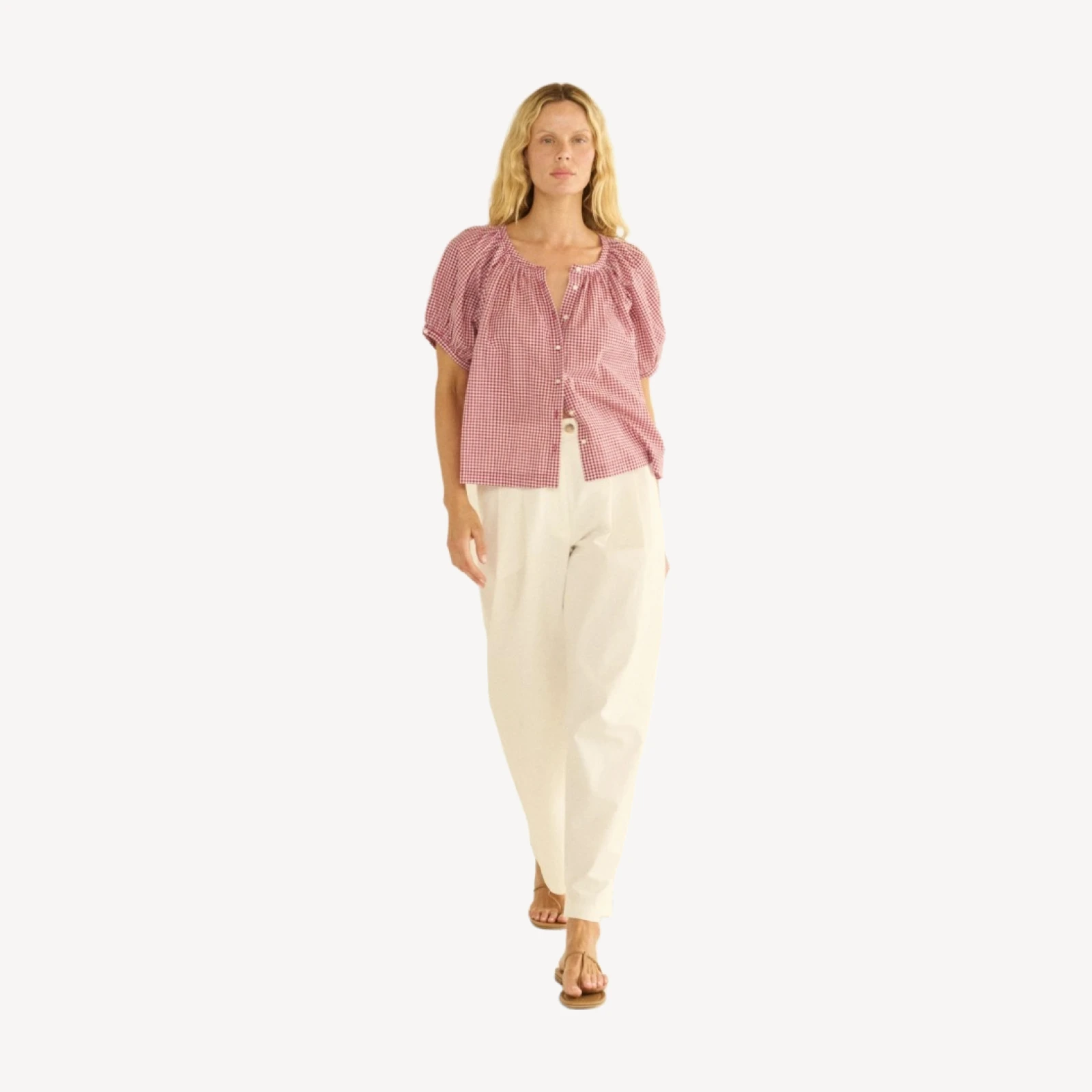 JUNE TOP -- MULBERRY LA MADDALENA GINGHAM