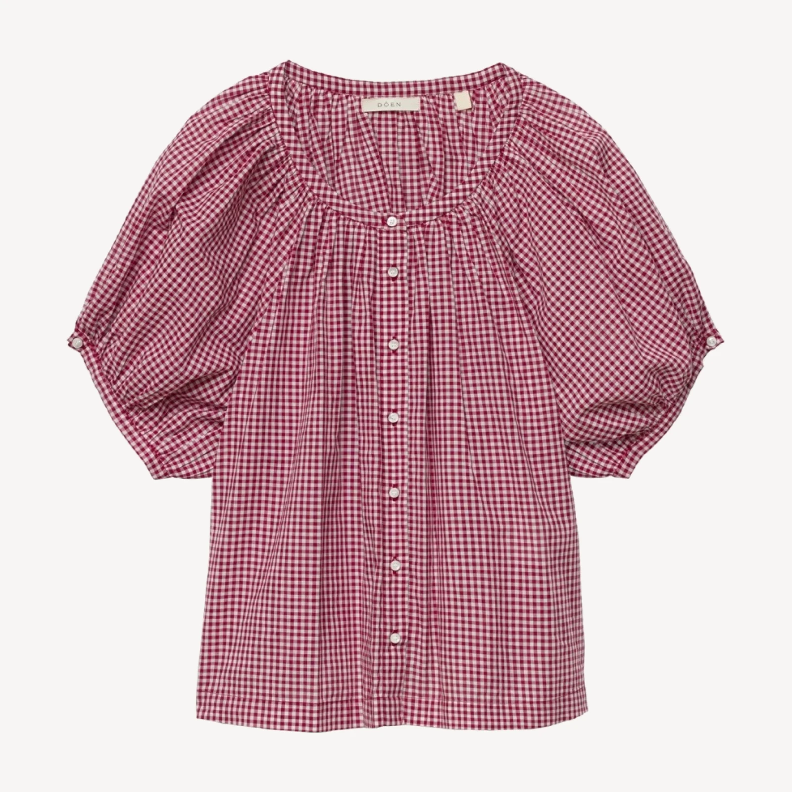 JUNE TOP -- MULBERRY LA MADDALENA GINGHAM