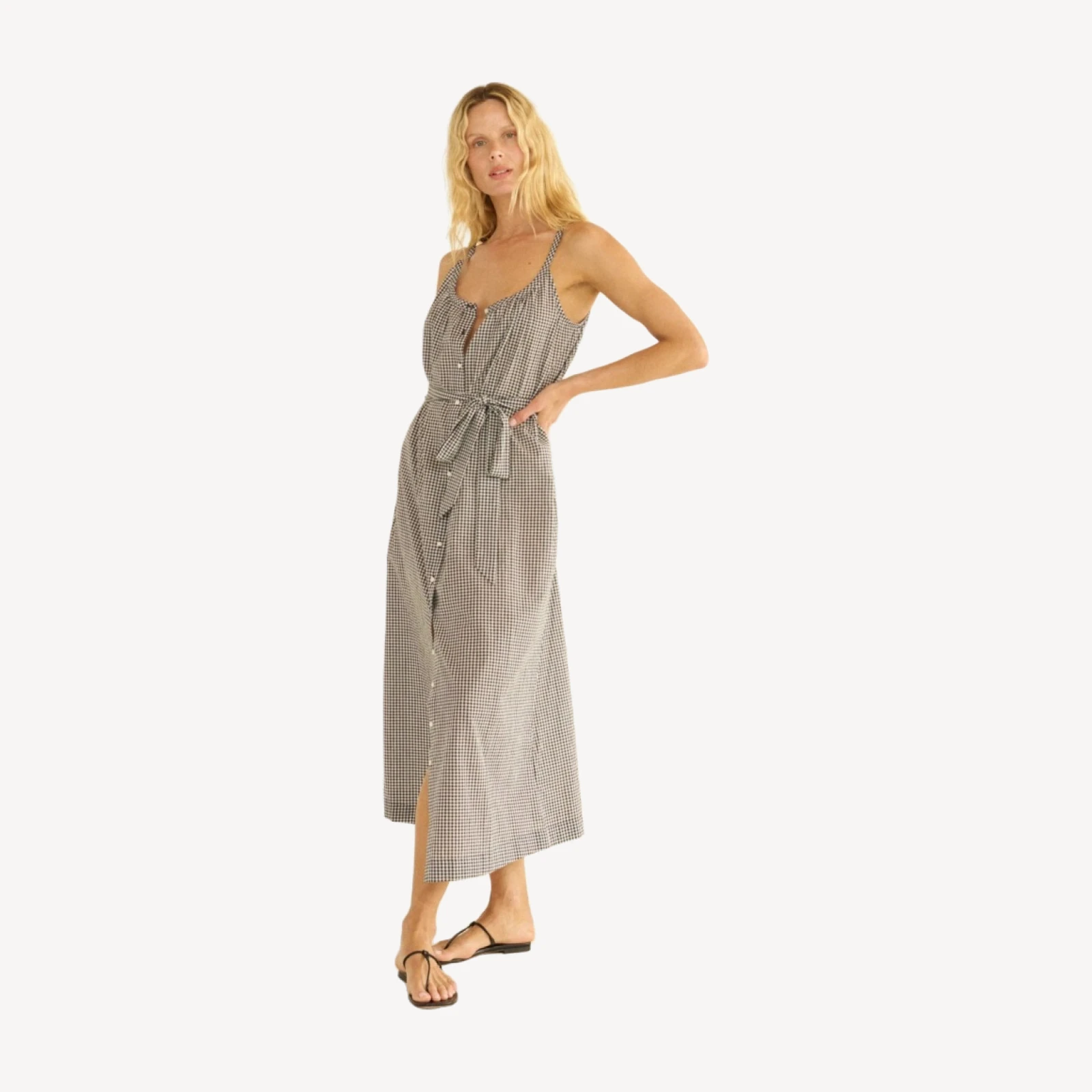 NEVITA DRESS -- NOIR LA MADDALENA GINGHAM