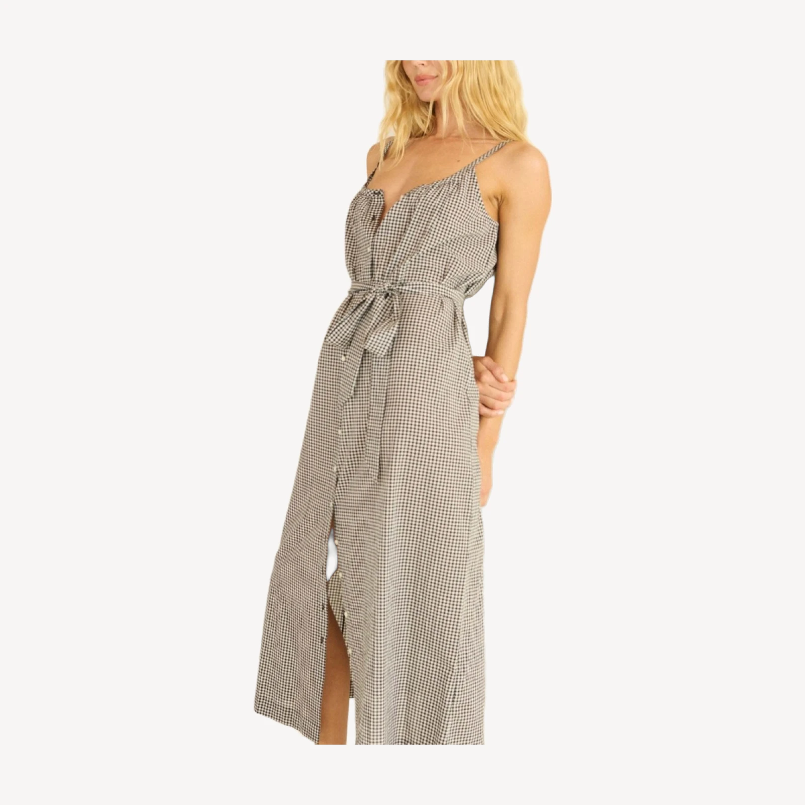 NEVITA DRESS -- NOIR LA MADDALENA GINGHAM