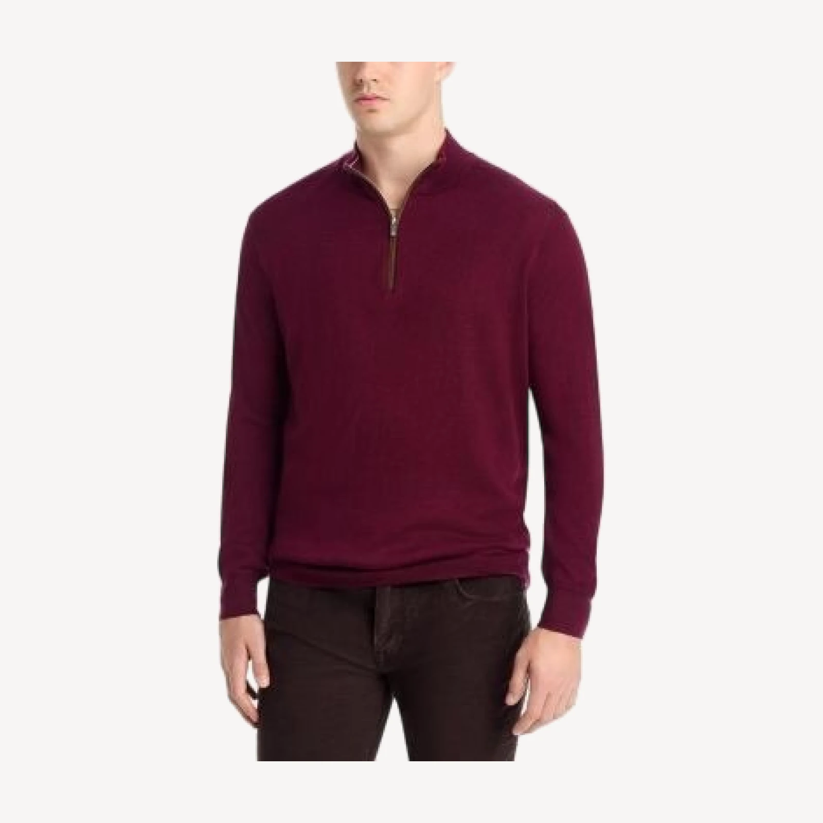 Peter Millar Autumn Crest Suede Trim Quarter Zip Sweater