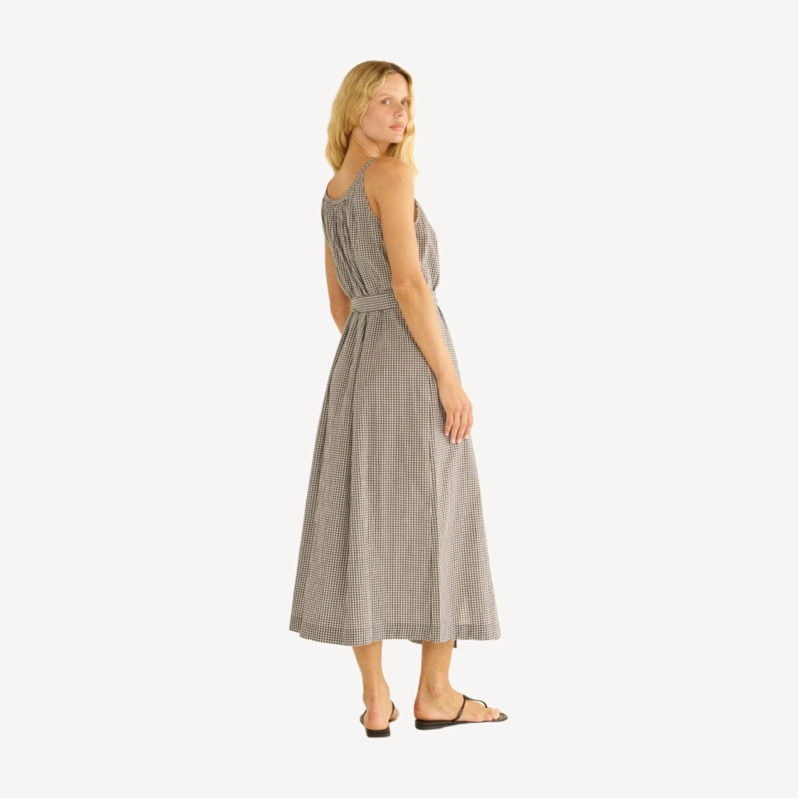 NEVITA DRESS -- NOIR LA MADDALENA GINGHAM