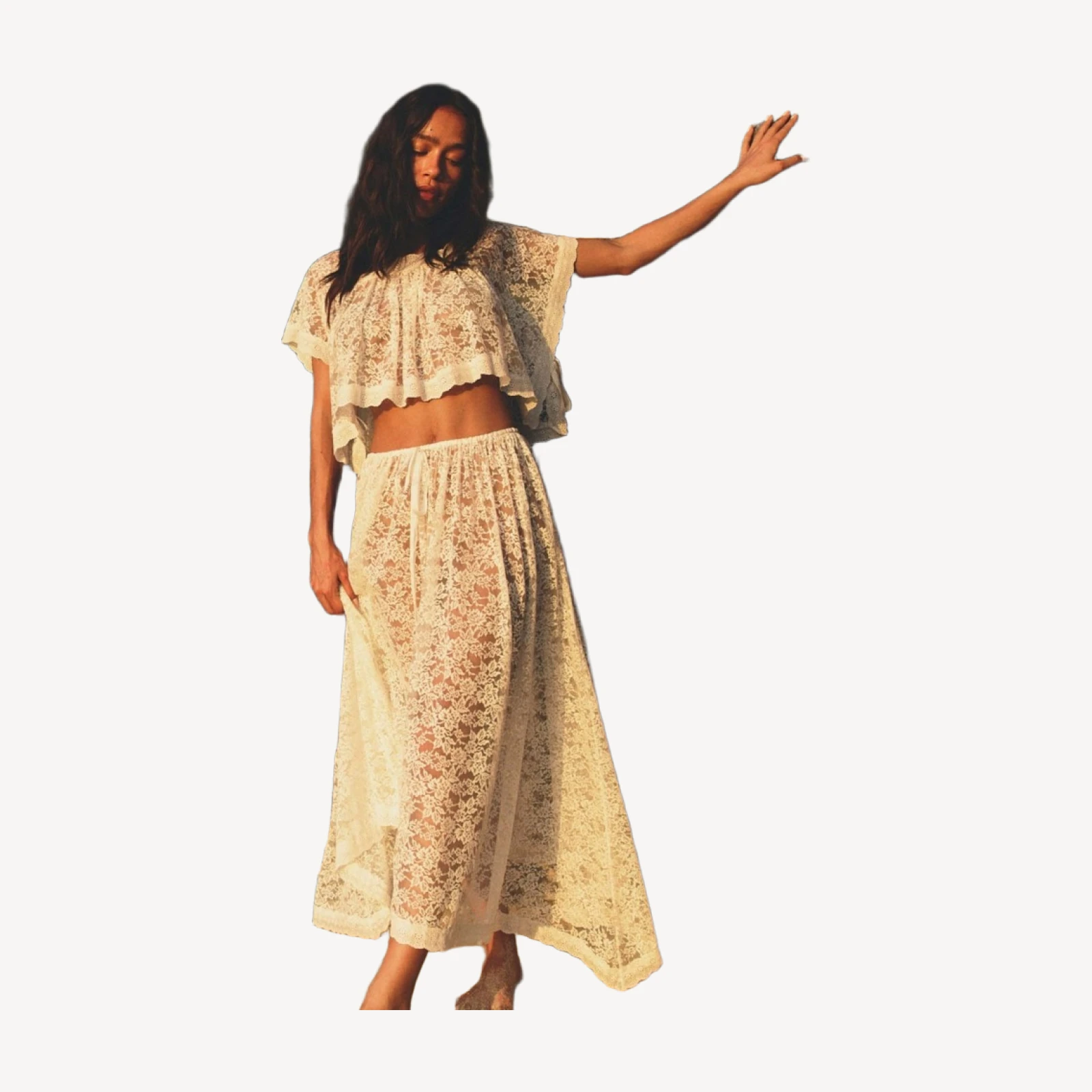 ZINNIA SKIRT -- SALT